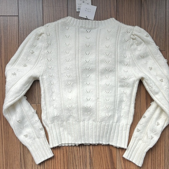 ZARA Wool Blend Pearl Ruffle Sweater size medium - Picture 11 of 12
